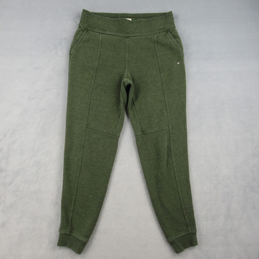 Prana Joggers Womens Small Green Sustainable Quality Seamed Sweatpants
